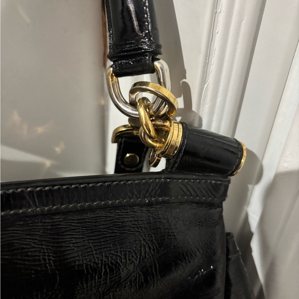 Dolce & Gabbana Black Patent Leather Top Handle Bag - Picture 9 of 16